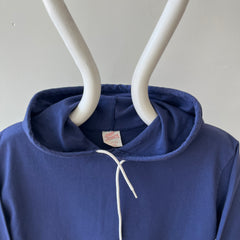 1970s/80s Navy Blue Hoodie - Lighter Weight but Structured