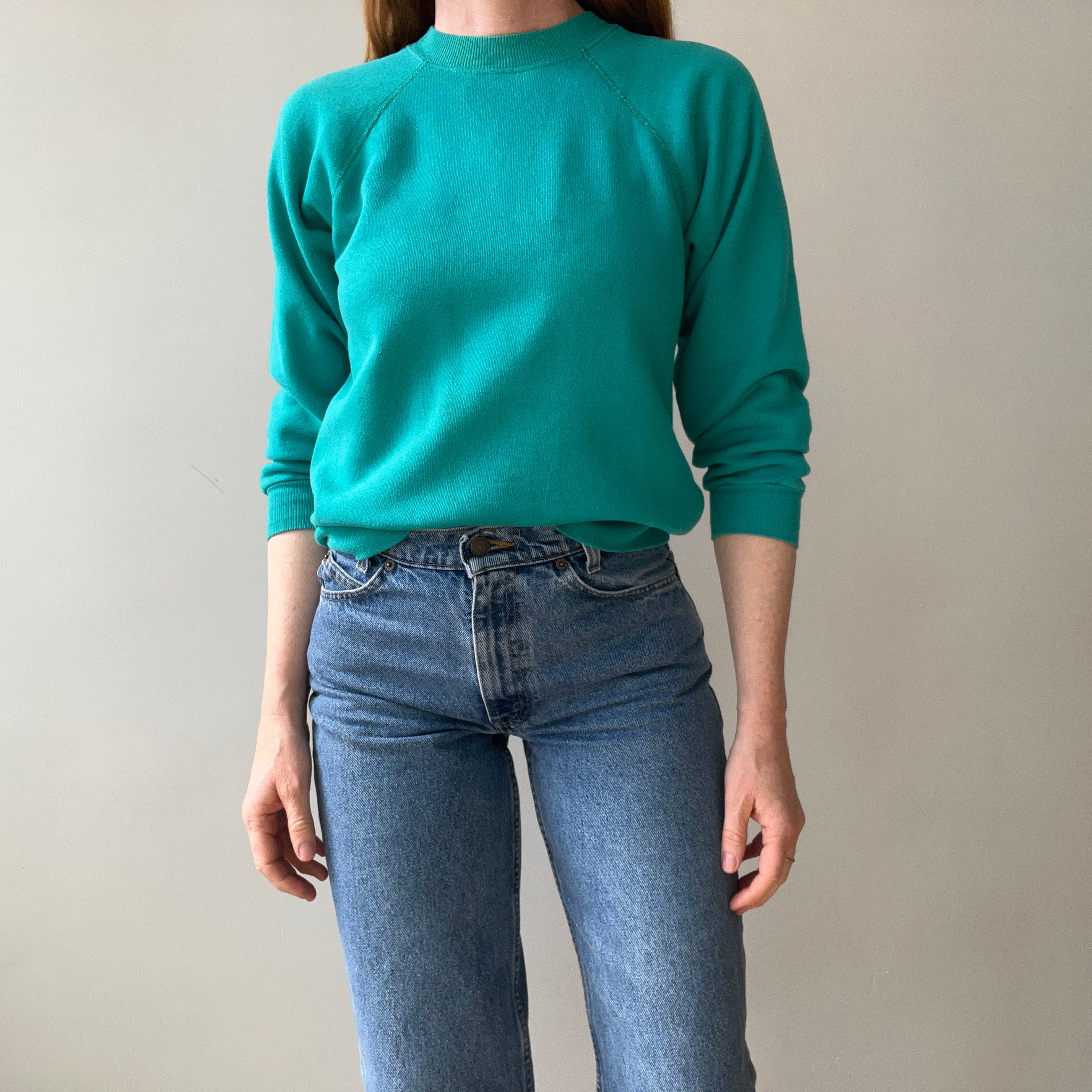 1980s Blank Teal Sweatshirt