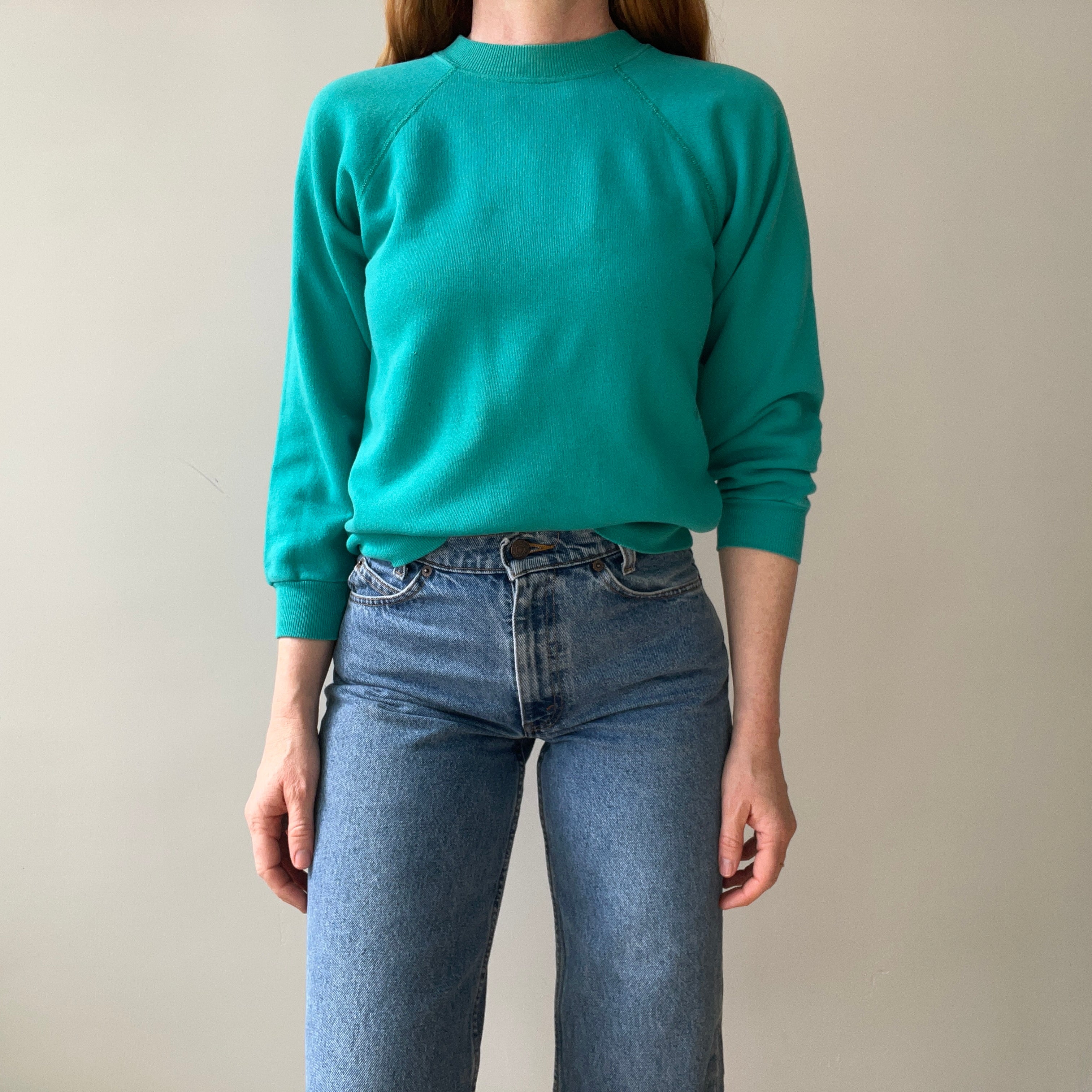 1980s Blank Teal Sweatshirt