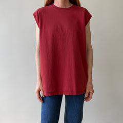 1990s Deep Red Muscle T-Shirt by Jerzees