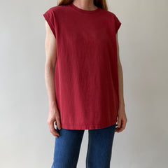 1990s Deep Red Muscle T-Shirt by Jerzees
