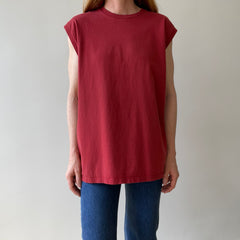 1990s Deep Red Muscle T-Shirt by Jerzees