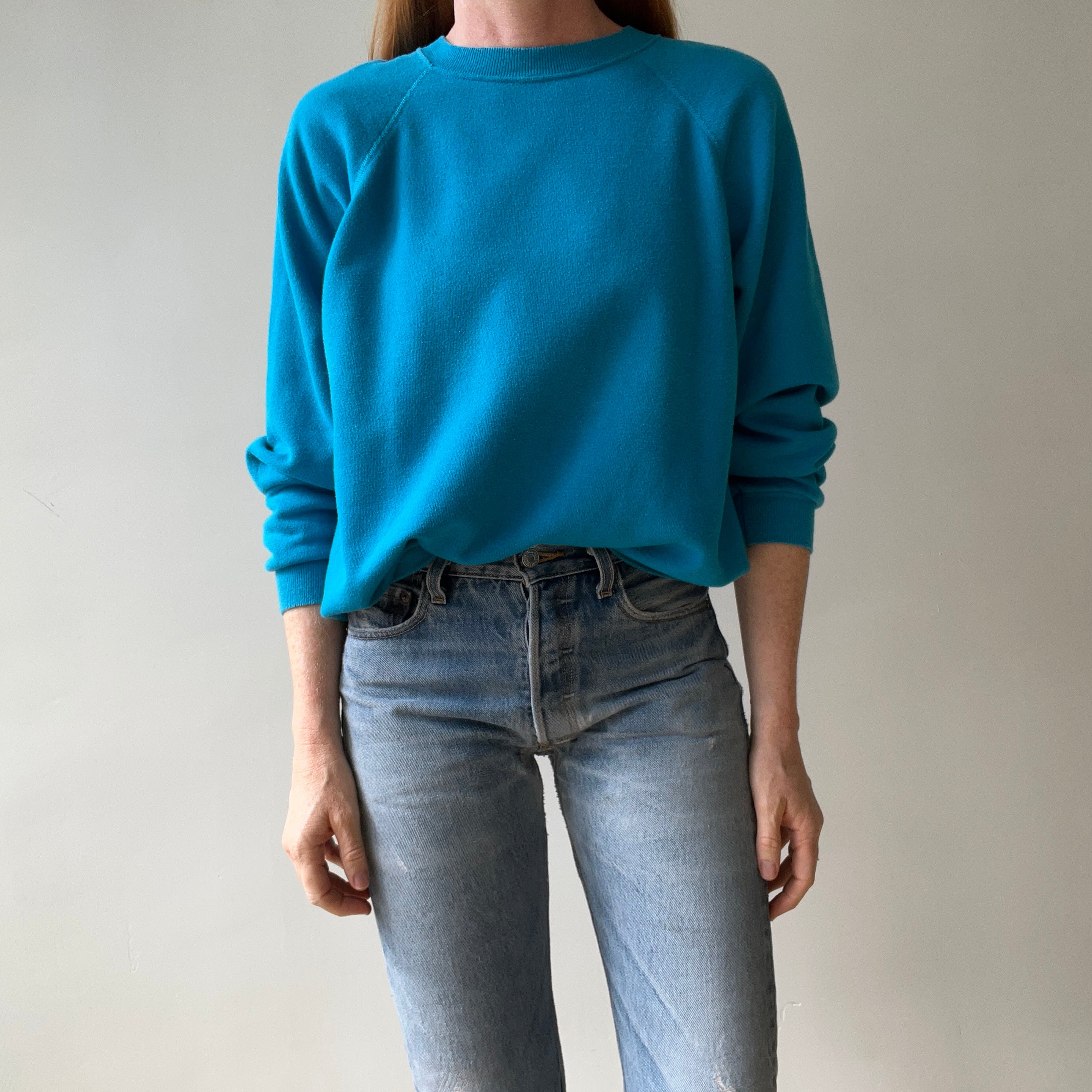 1990s Blue Blank Sweatshirt