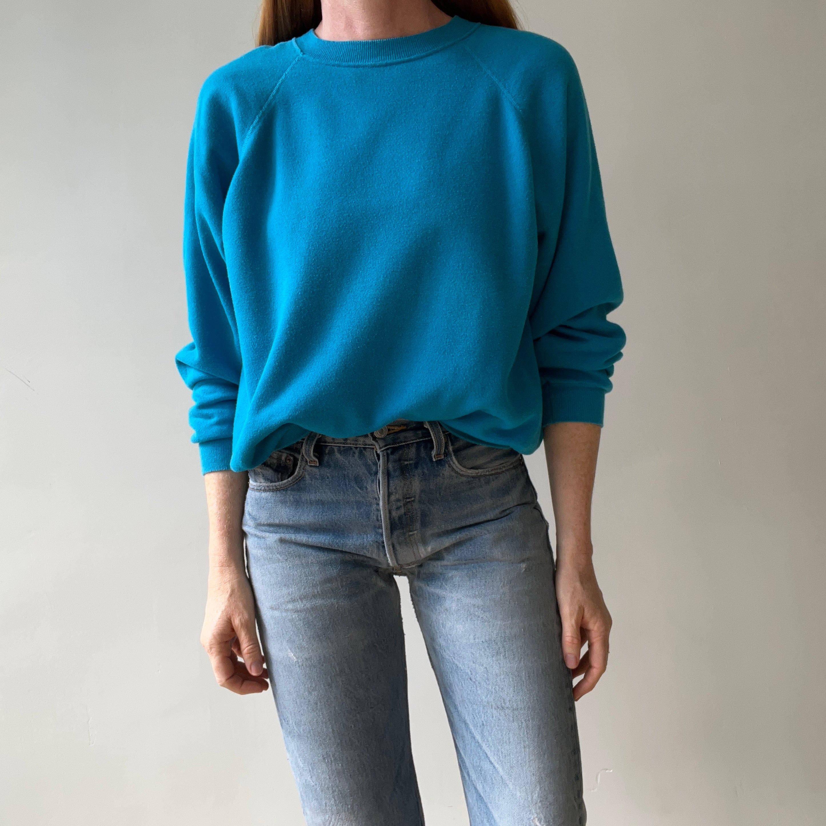 1990s Blue Blank Sweatshirt