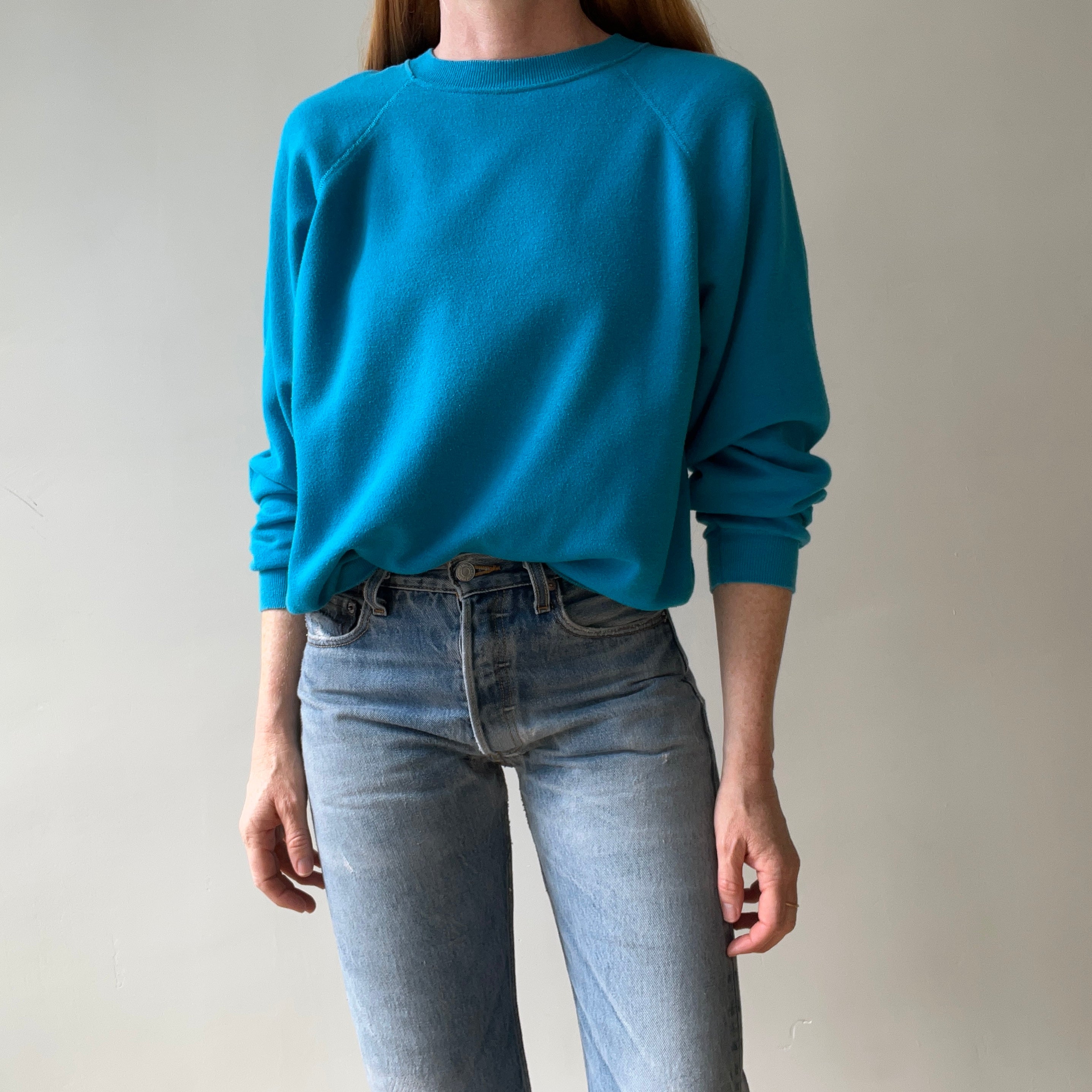1990s Blue Blank Sweatshirt