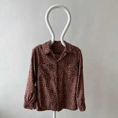1960s Beautiful Double Pocketed Pleated Backside Long Sleeve Blouse - Oh My