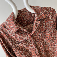 1960s Beautiful Double Pocketed Pleated Backside Long Sleeve Blouse - Oh My