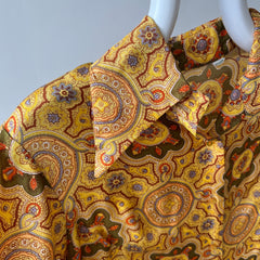 1970s Made in California Beautiful Silk Women's Paisley Blouse - THE CUFFS and COLLAR