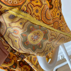1970s Made in California Beautiful Silk Women's Paisley Blouse - THE CUFFS and COLLAR