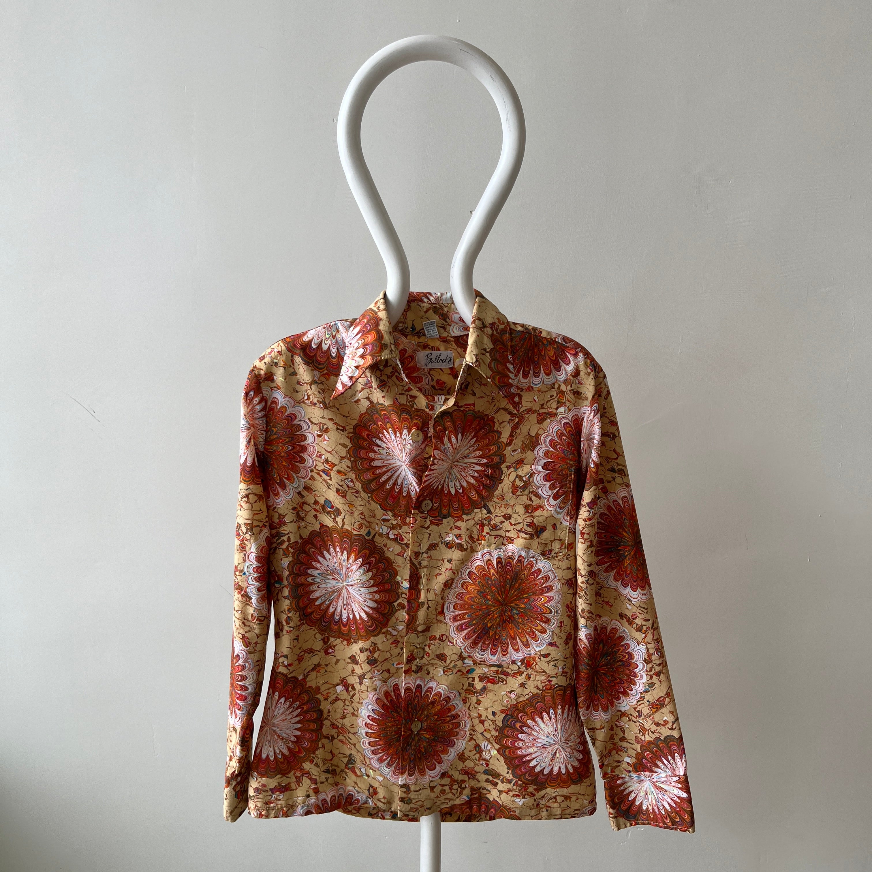 1970s Psychedelic Single Pocket Groovy Shirt by Bullocks