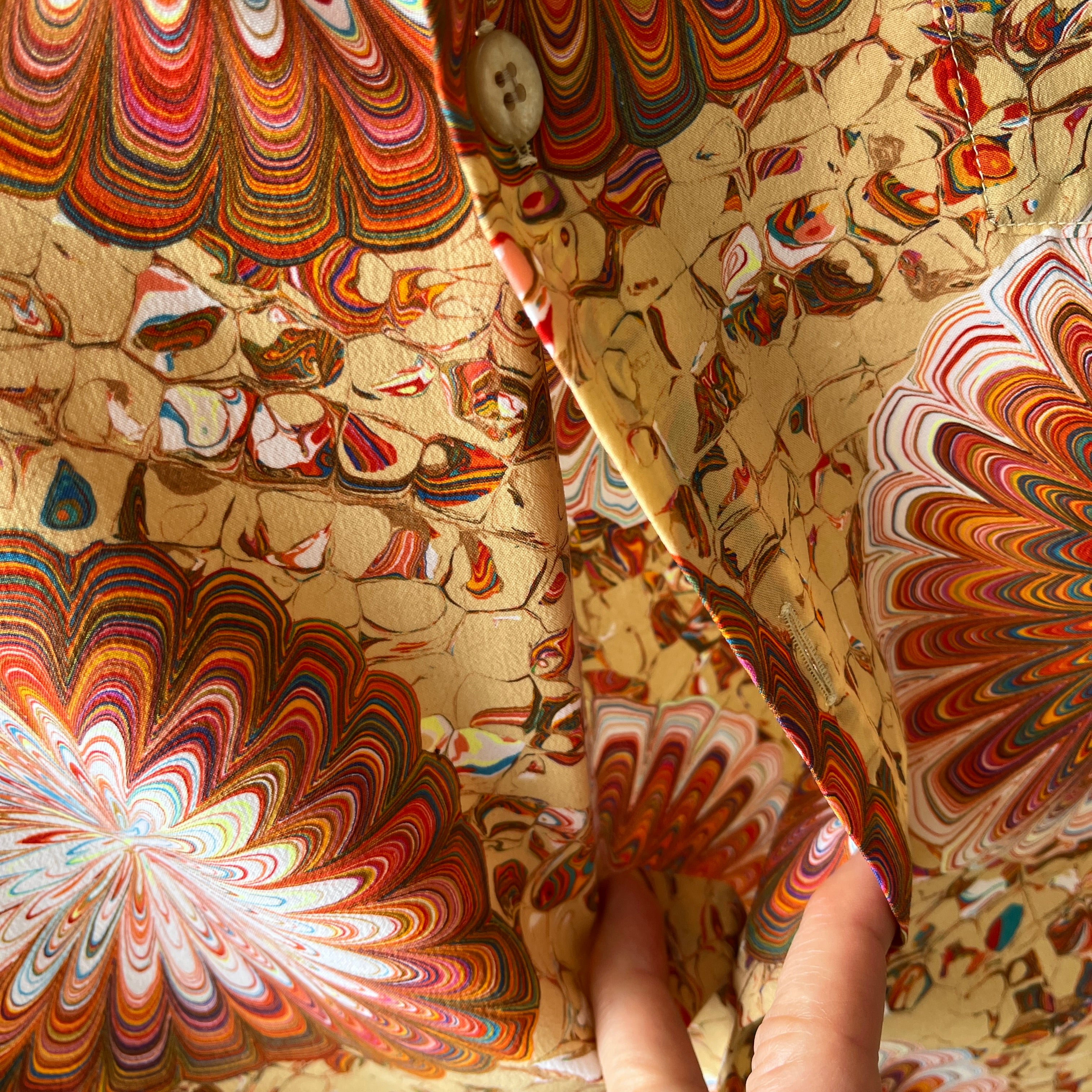 1970s Psychedelic Single Pocket Groovy Shirt by Bullocks