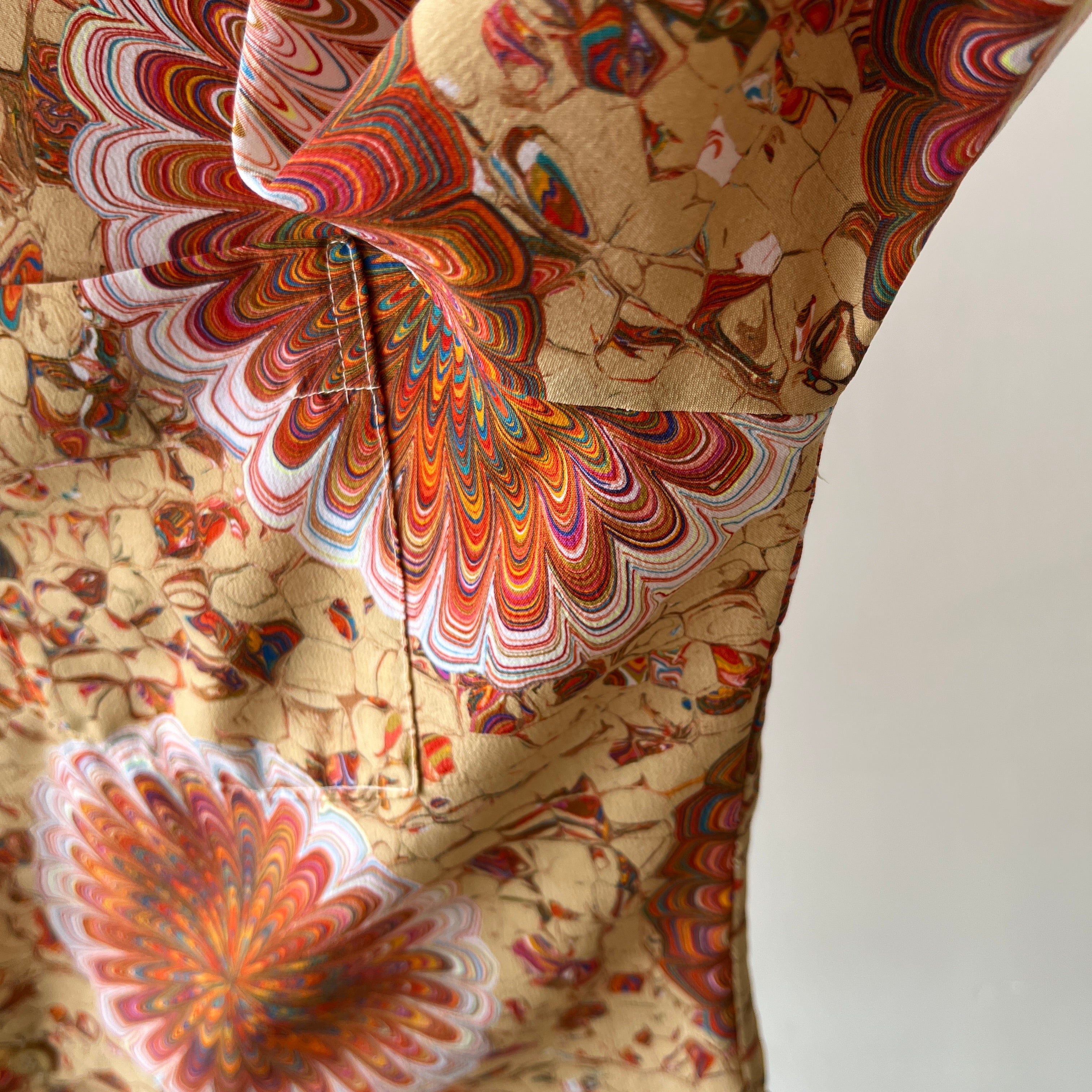 1970s Psychedelic Single Pocket Groovy Shirt by Bullocks