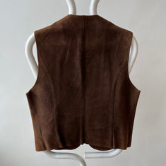 1970s Suede Vest with Talon Zipper - Amazing lining - Woodstock Era!