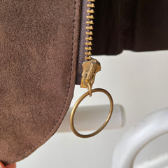 1970s Suede Vest with Talon Zipper - Amazing lining - Woodstock Era!