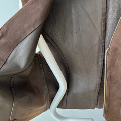 1970s Suede Vest with Talon Zipper - Amazing lining - Woodstock Era!