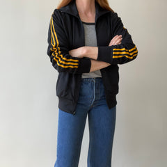 1980s/90s Black and Yellow Striped Track Jacket