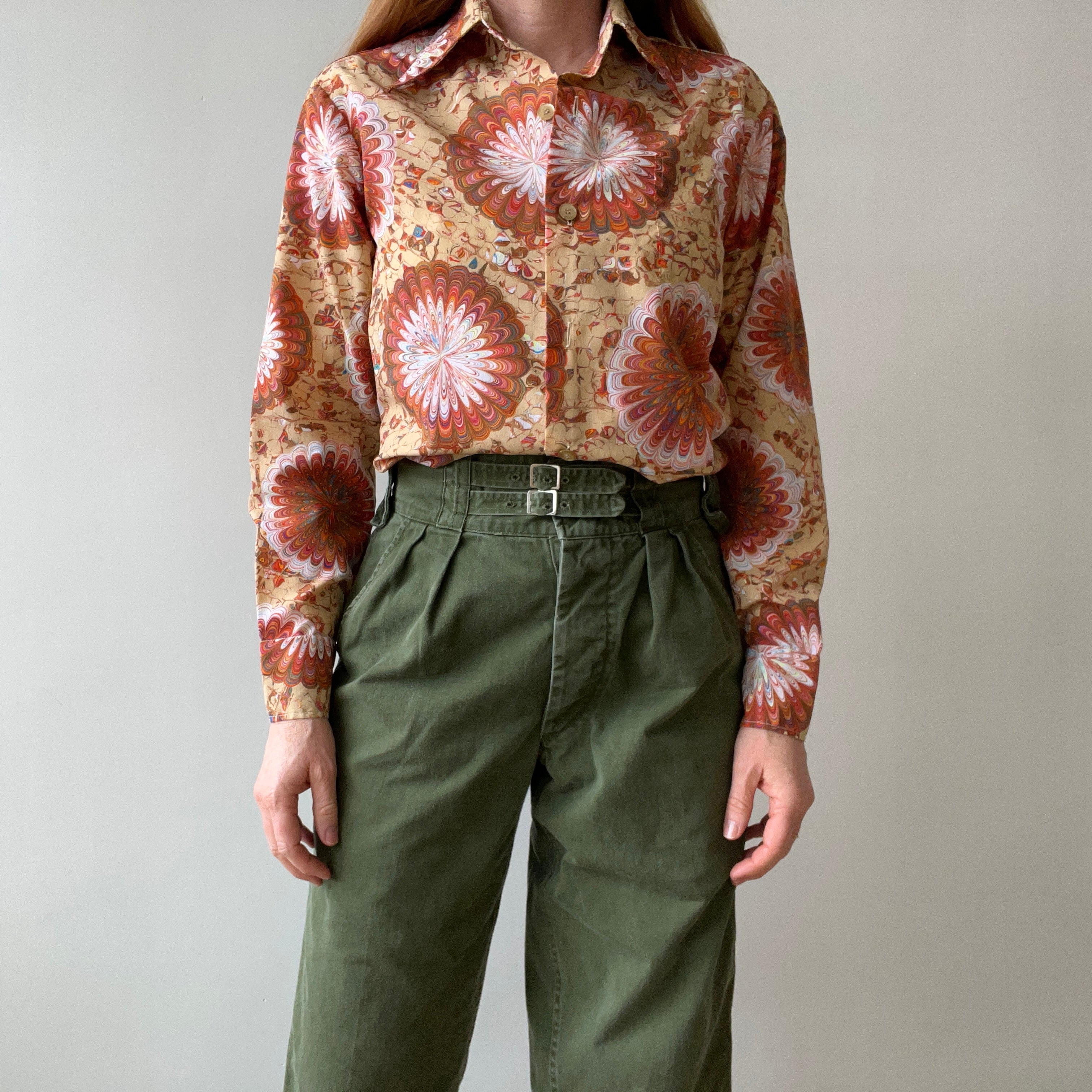 1970s Psychedelic Single Pocket Groovy Shirt by Bullocks