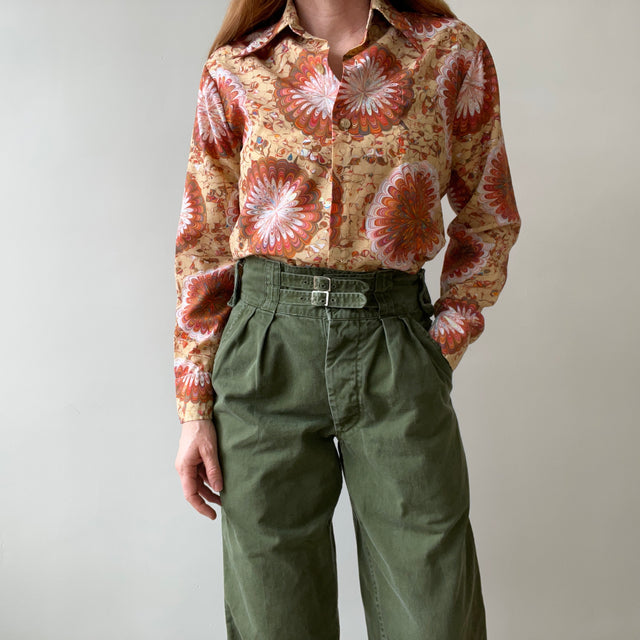 1970s Psychedelic Single Pocket Groovy Shirt by Bullocks