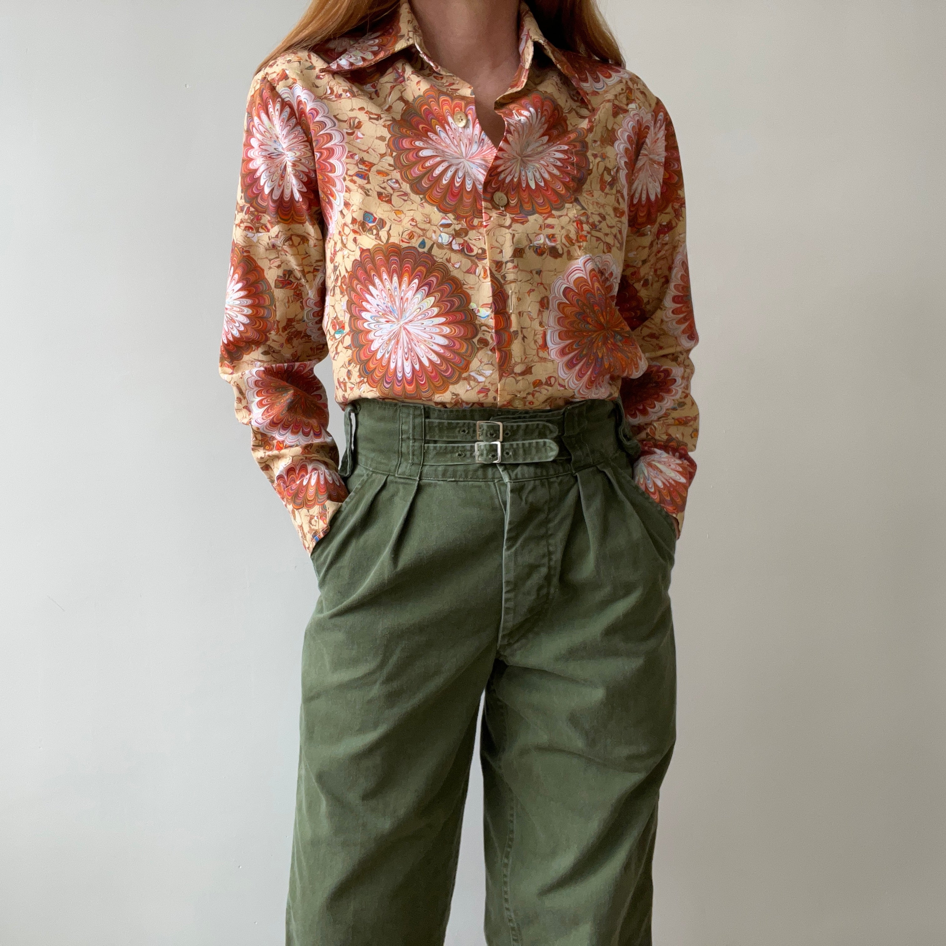 1970s Psychedelic Single Pocket Groovy Shirt by Bullocks