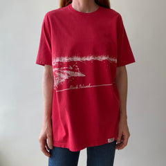 1980s Block Island Wrap Around Perfectly Worn Surf T-Shirt By Crazy Shirt !!!