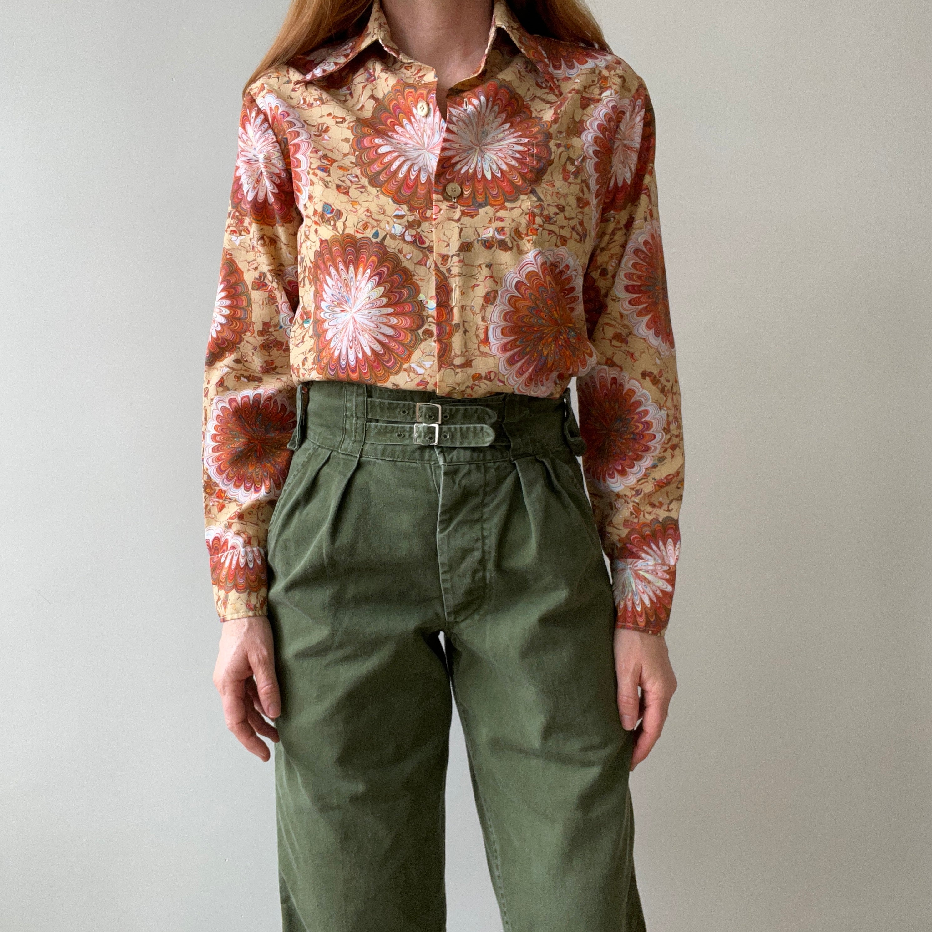 1970s Psychedelic Single Pocket Groovy Shirt by Bullocks