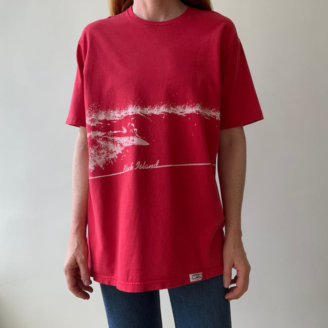 1980s Block Island Wrap Around Perfectly Worn Surf T-Shirt By Crazy Shirt !!!