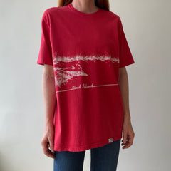 1980s Block Island Wrap Around Perfectly Worn Surf T-Shirt By Crazy Shirt !!!