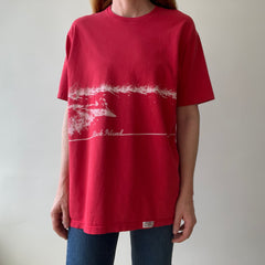 1980s Block Island Wrap Around Perfectly Worn Surf T-Shirt By Crazy Shirt !!!