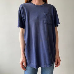 1990's Navy Blue Faded Pocket T-Shirt