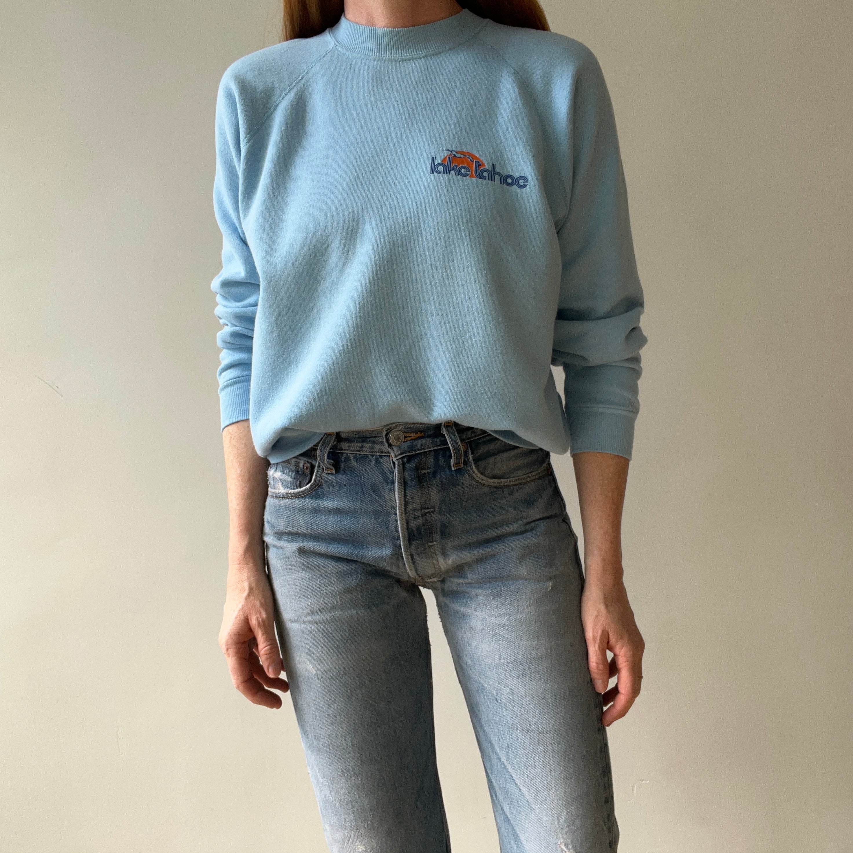1990s Baby Blue Lake Tahoe Sweatshirt