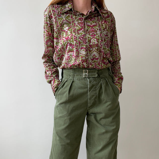 1970s Knit Trik 100% "Sparkling Nylon" Show Stopping Shirt/Blouse