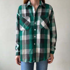 1980's Green Plaid Flannel