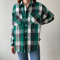 1980's Green Plaid Flannel