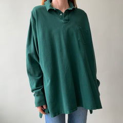 1990's Forest Green Long Sleeve Polo