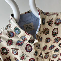 1990s Golf Fanatic Button Down Cotton Dad Shirt