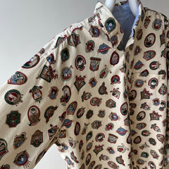 1990s Golf Fanatic Button Down Cotton Dad Shirt