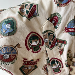 1990s Golf Fanatic Button Down Cotton Dad Shirt