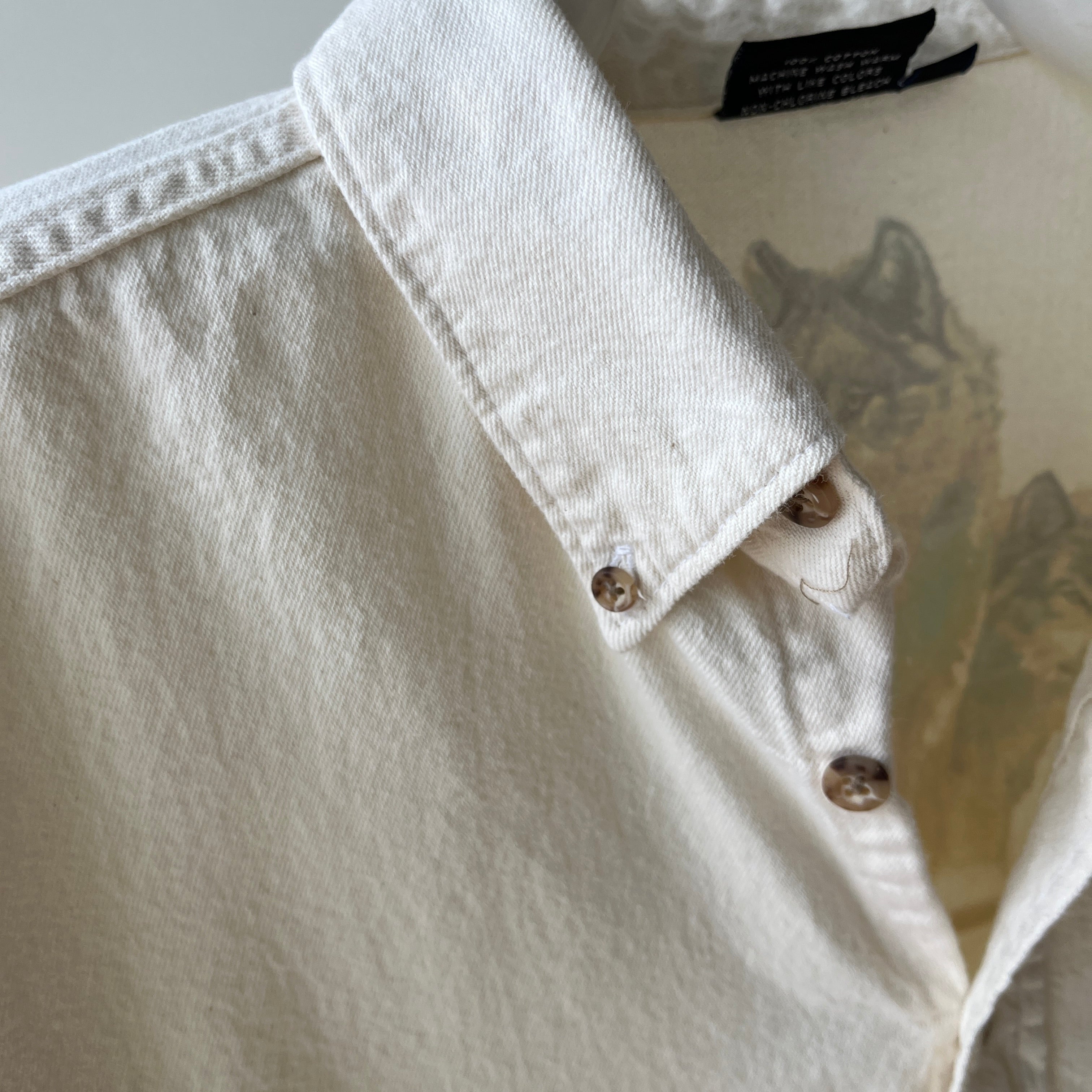 1980s Wolf Front and Back Larger Cotton Flannel