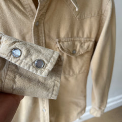 1960/70s Black Sheep Cotton Flannel Cowboy Snap Front Shirt - Smaller Size