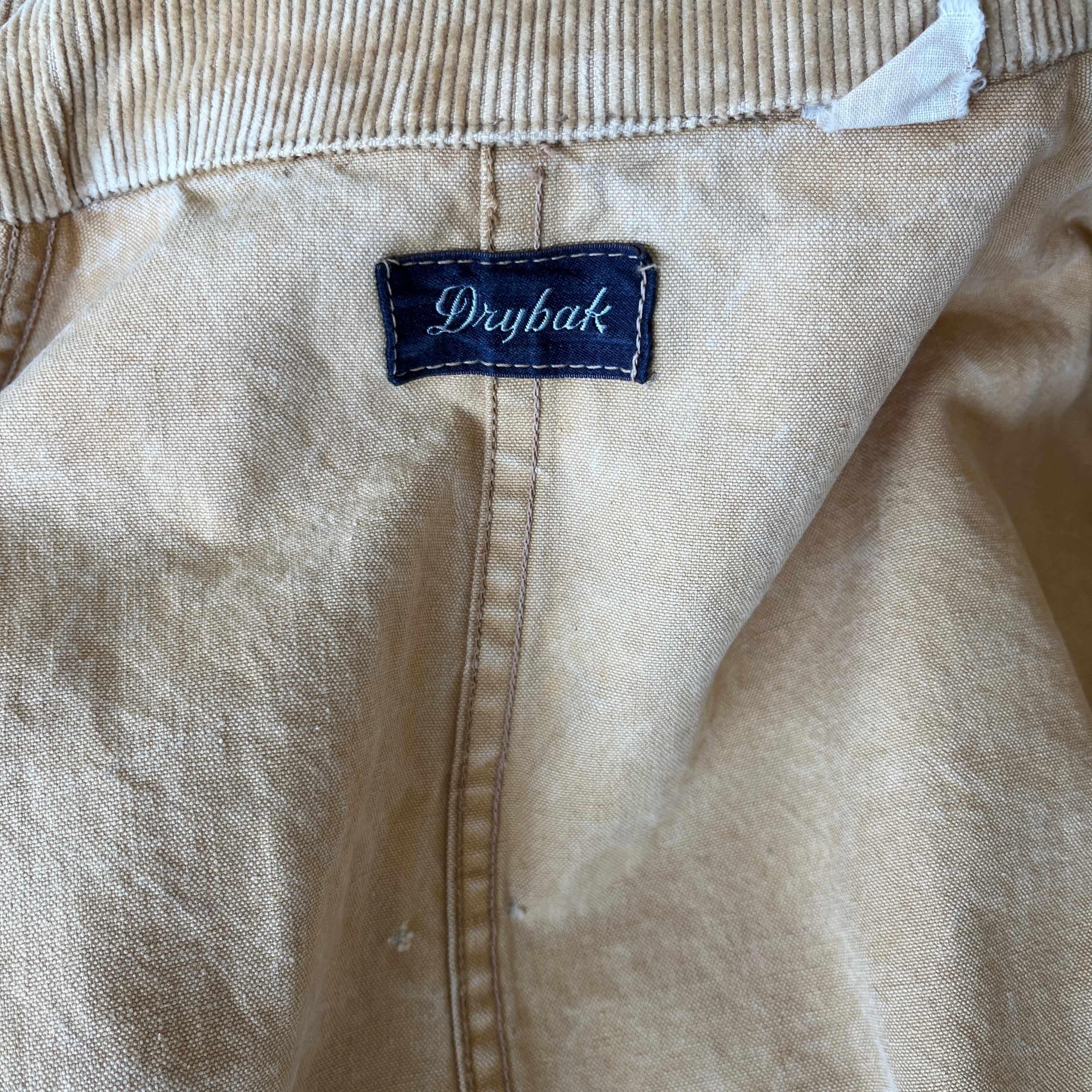 1930/40s Drybak Waterproof Cotton Hunting Jacket with Corduroy Collar  - Collectible