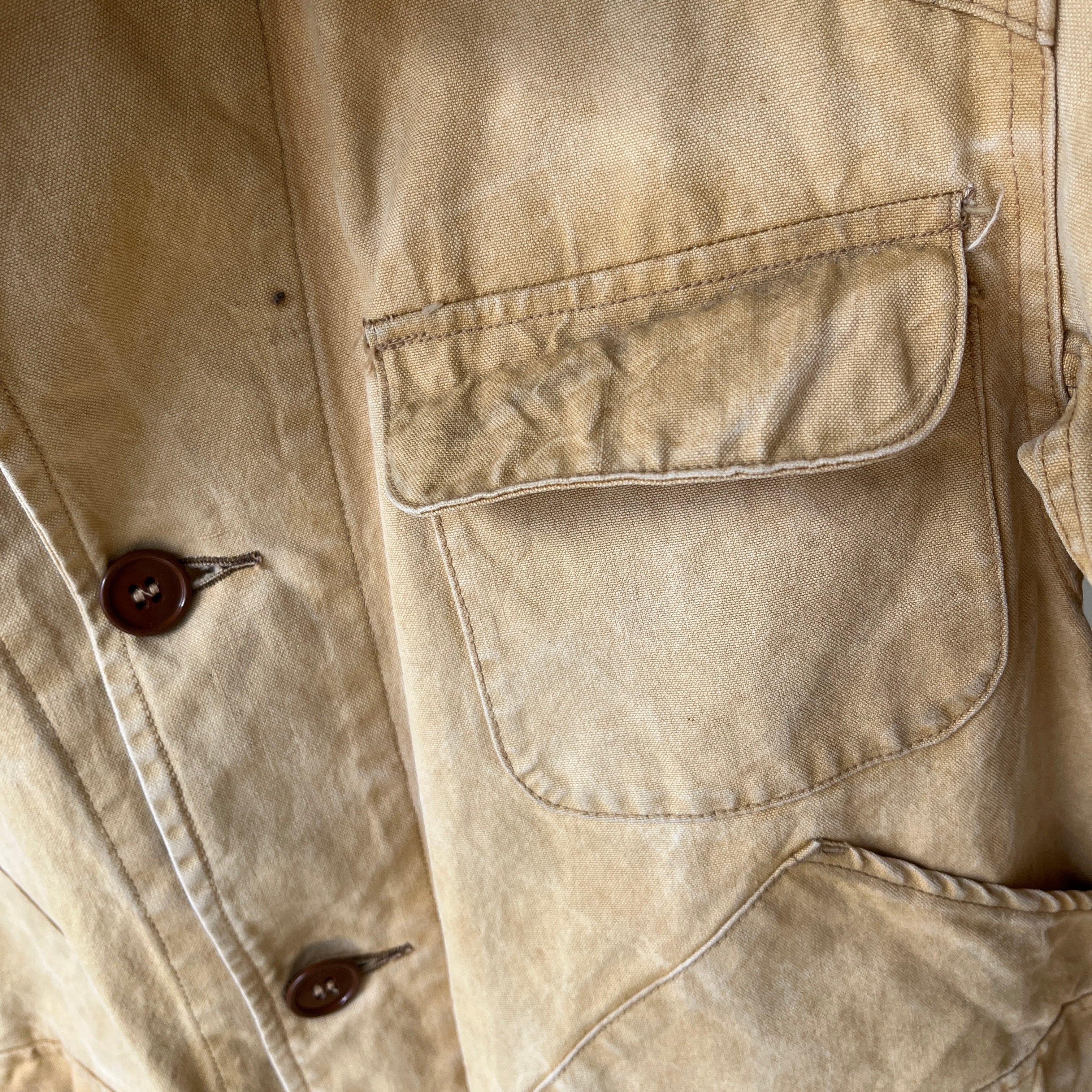 1930/40s Drybak Waterproof Cotton Hunting Jacket with Corduroy Collar  - Collectible