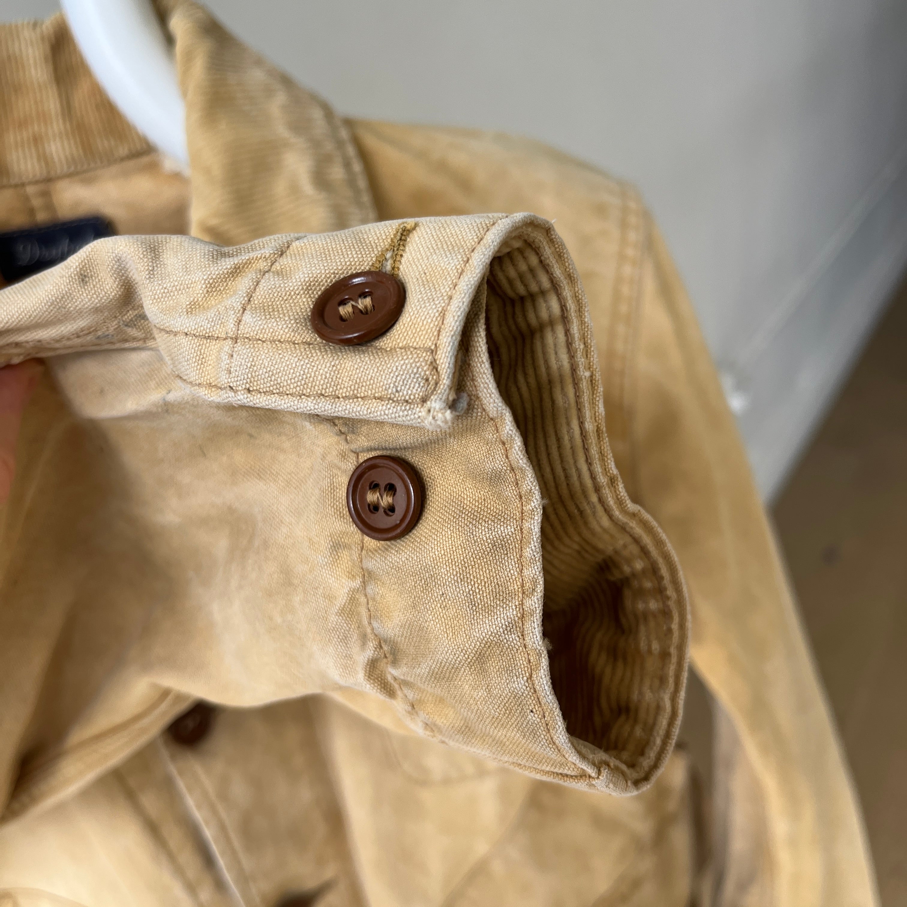 1930/40s Drybak Waterproof Cotton Hunting Jacket with Corduroy Collar  - Collectible