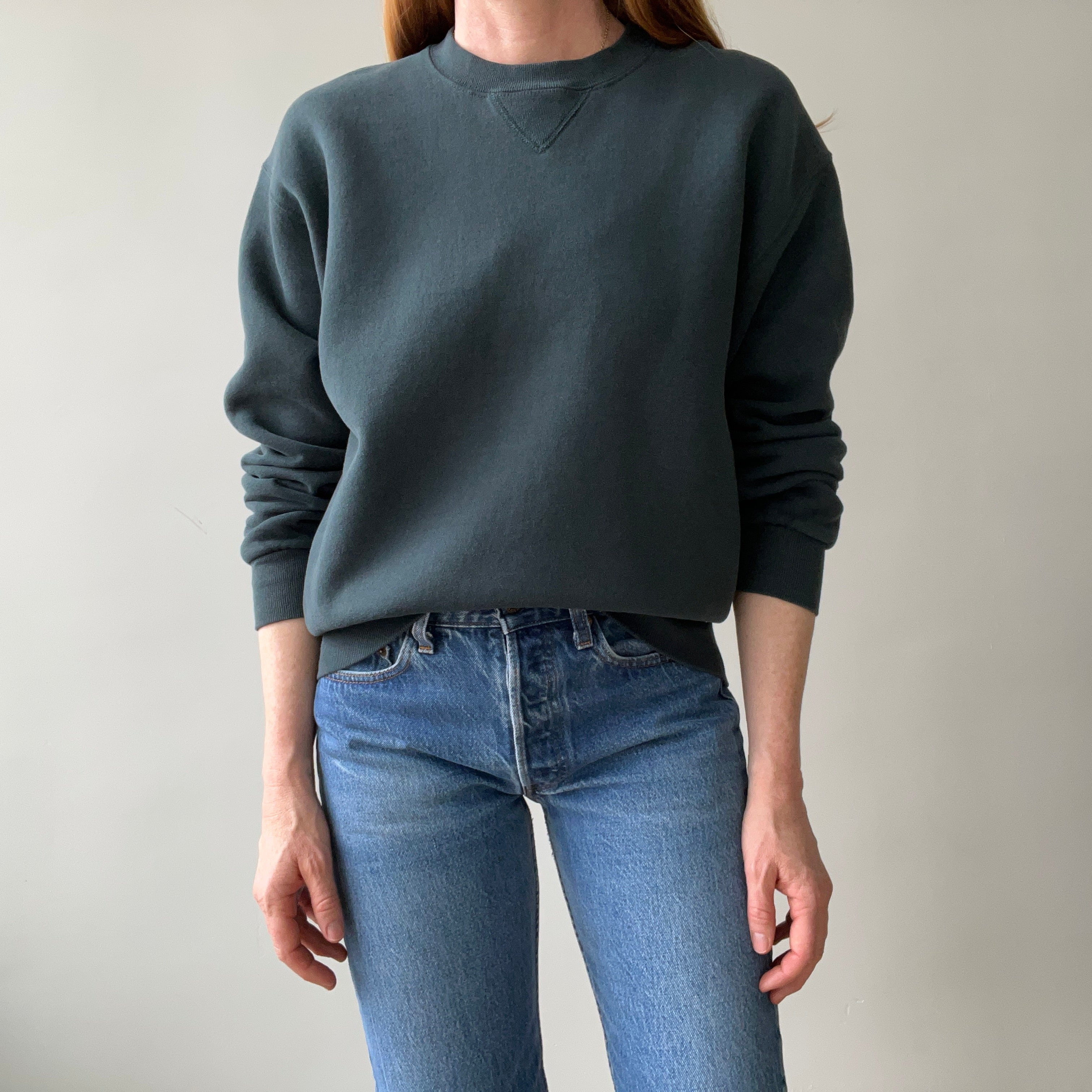 1990's Deep Muted Green Russel Sweatshirt