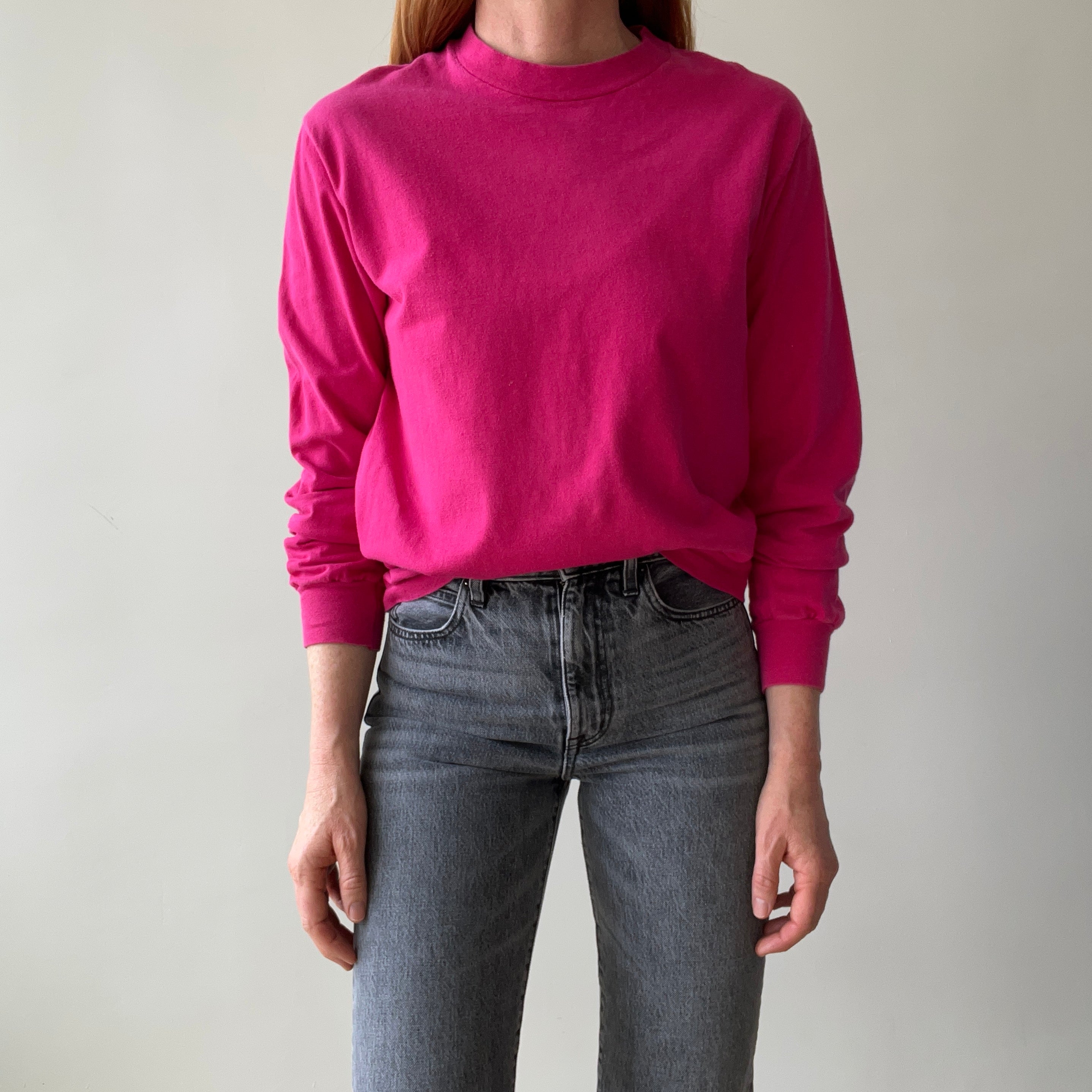 1990's Blank Pink Long Sleeve T-Shirt