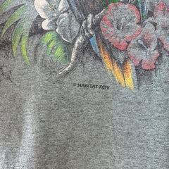 1990s Habitat Embroidered Parrot Rainforest T Shirt