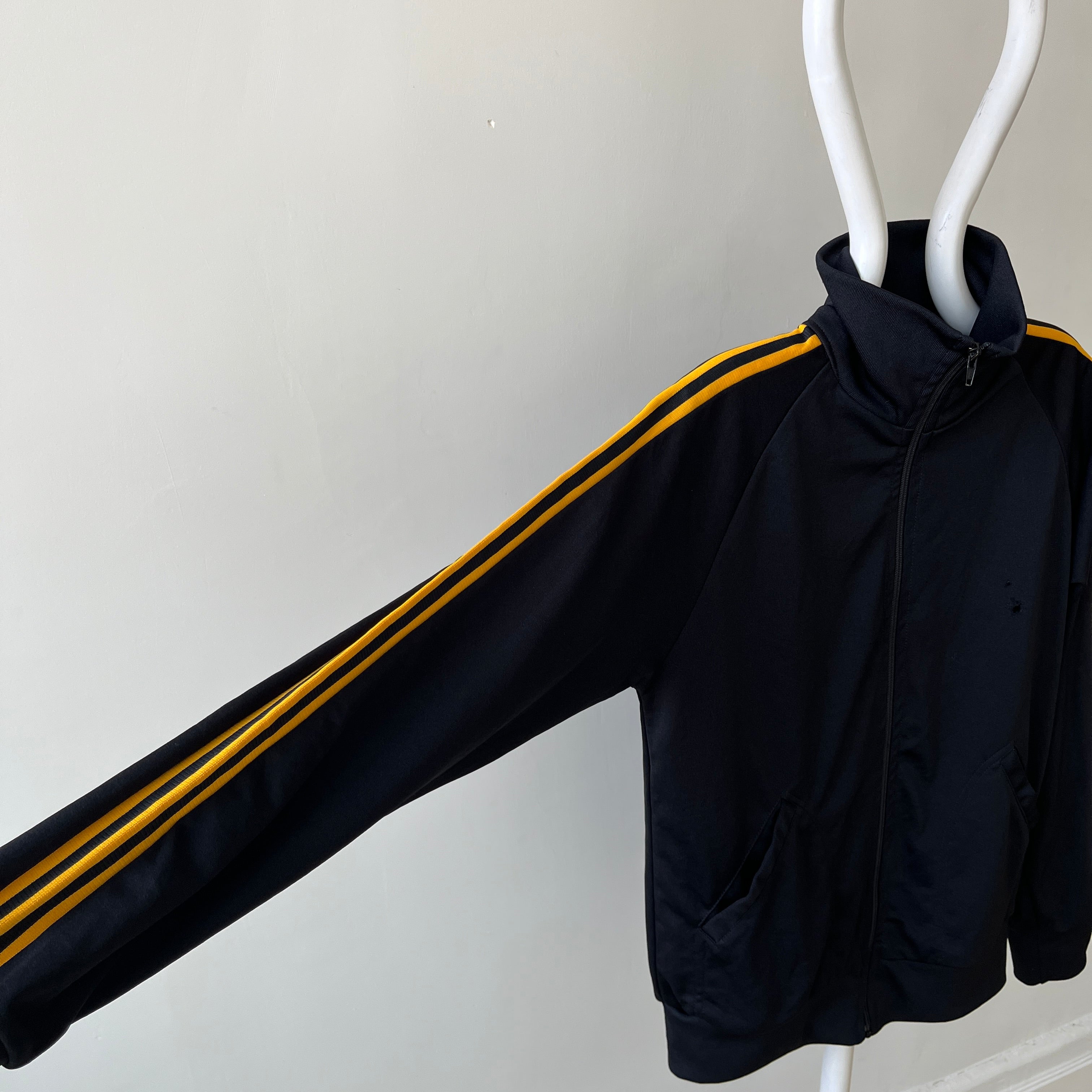 1980s/90s Black and Yellow Striped Track Jacket