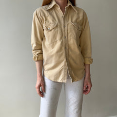 1960/70s Black Sheep Cotton Flannel Cowboy Snap Front Shirt - Smaller Size