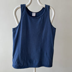 1980s Blank Navy Cotton Tank Top