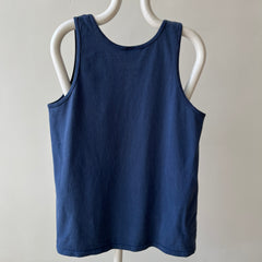 1980s Blank Navy Cotton Tank Top