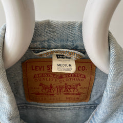 1990s Levis Denim Jacket with Harley Women's Patchwork on Sleeves and Back - RAD!